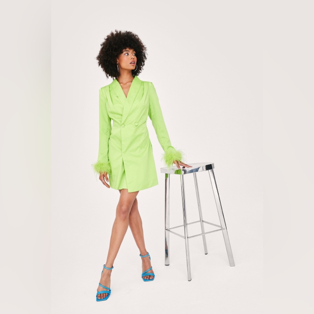 Nasty Gal Lime Blazer Dress 6